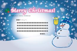 <クリスマスカード>スノーマン(ピンク)